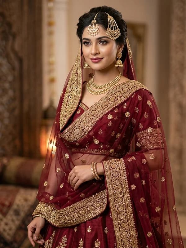 Heavy Gold Zari Border Net Dupatta