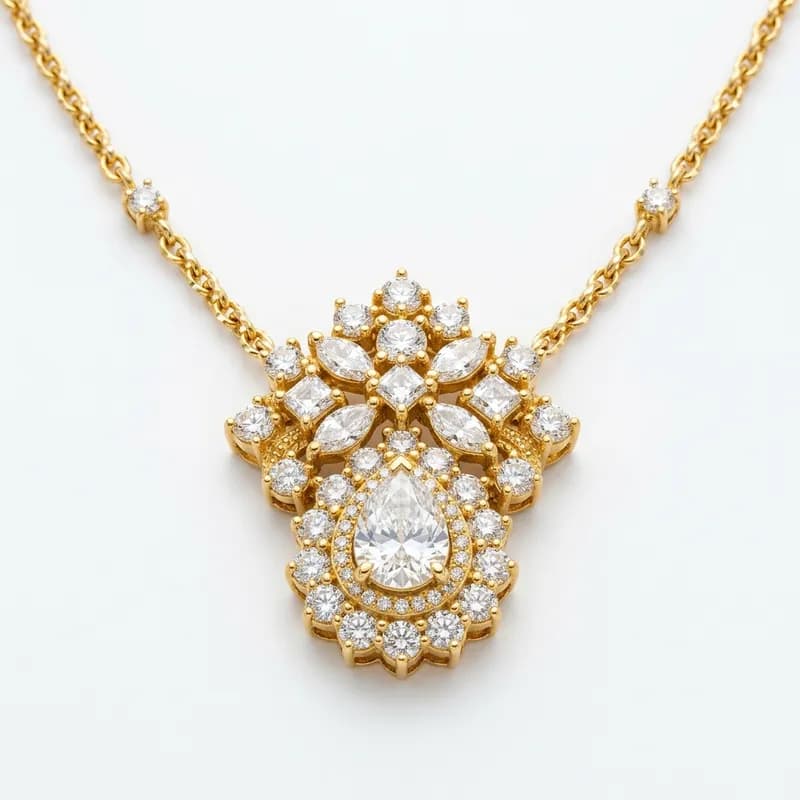 24k Gold Diamond Necklace