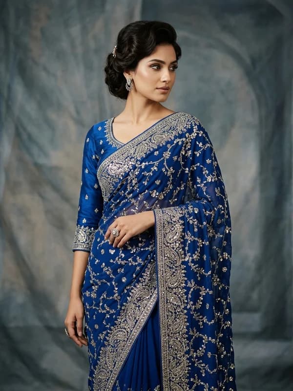 Modern Fusion Ruffle Party Saree
