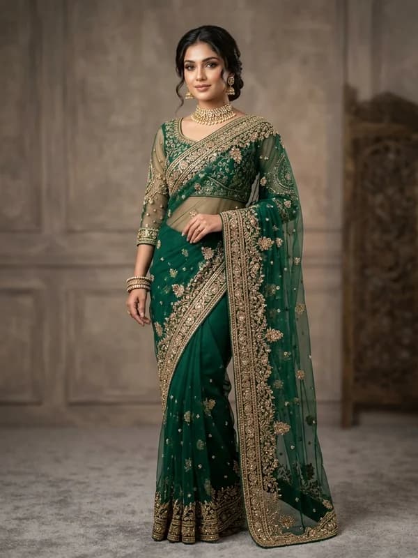 Handcrafted Linen Cotton Saree