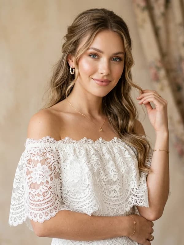 Elegant Off-Shoulder White Lace Top